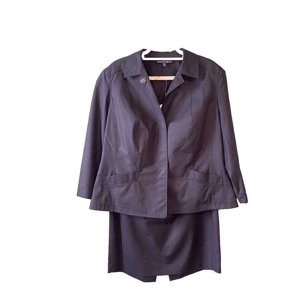 Lafayette 148 Womens Skirt Suit 18W Blazer Size 14 Black Mature Corporate Office